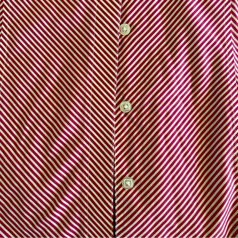 CHICO Blouse Button up shirt Size 2 Stripped Pink white - Picture 13 of 15
